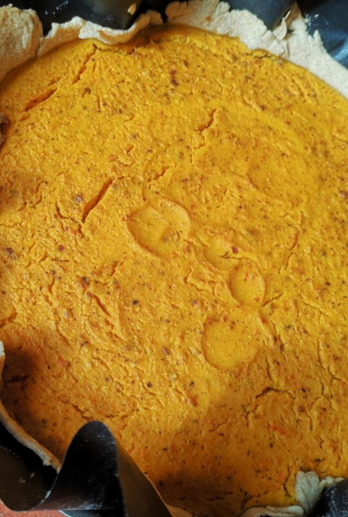 Tarte potiron pralin en gros plan